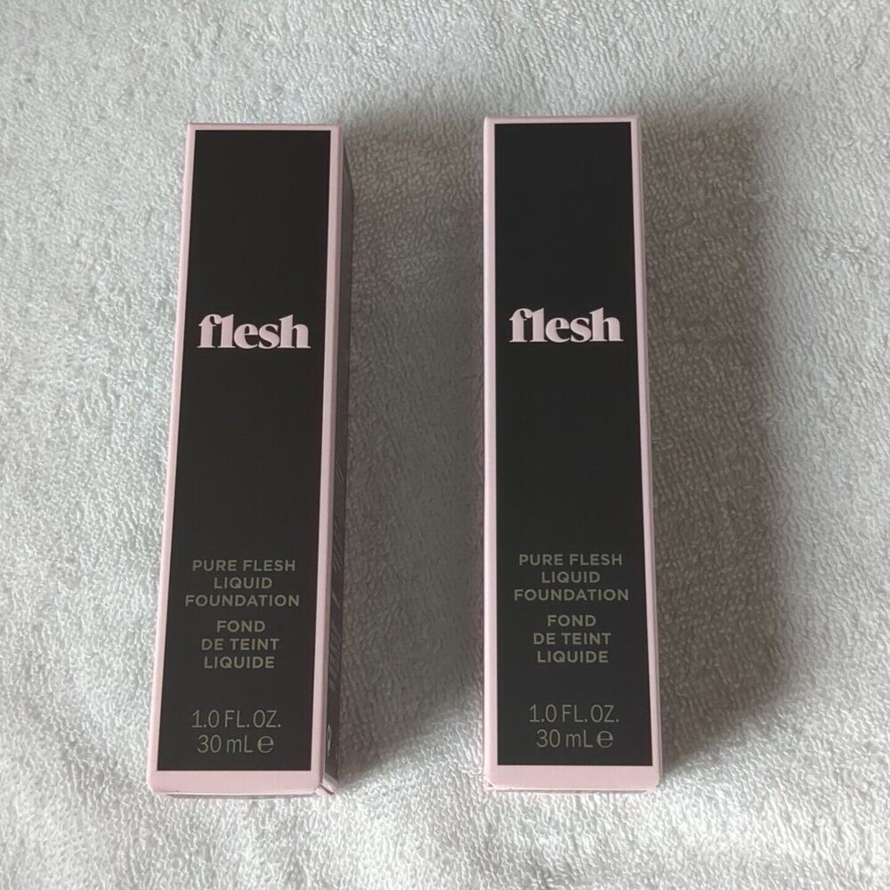 FLESH‎ Pure Flesh Liquid Foundation Lot 09 HONEY NEUTRAL Skin Clean NIB Lot of 2